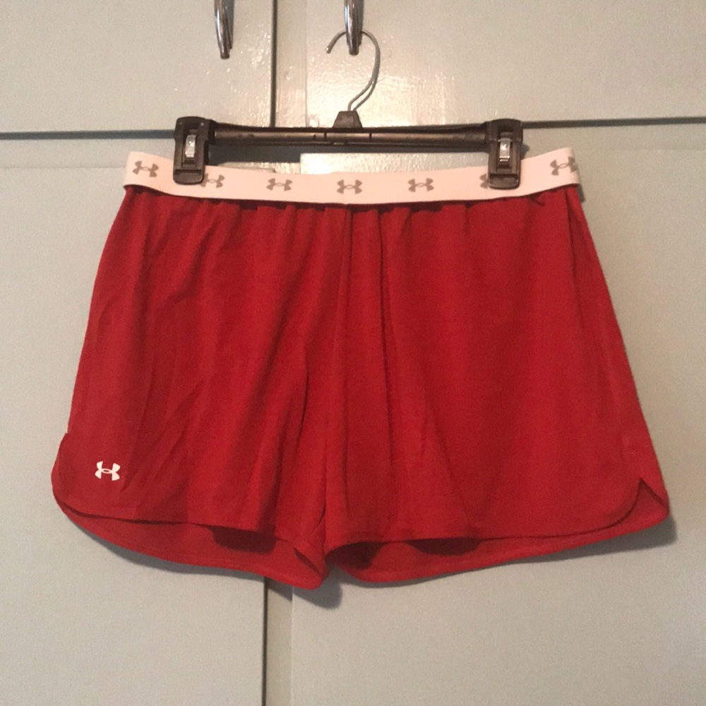 Red Under Armour shorts